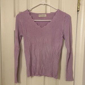 Jon & Anna Lavender Ribbed Long Sleeve Top